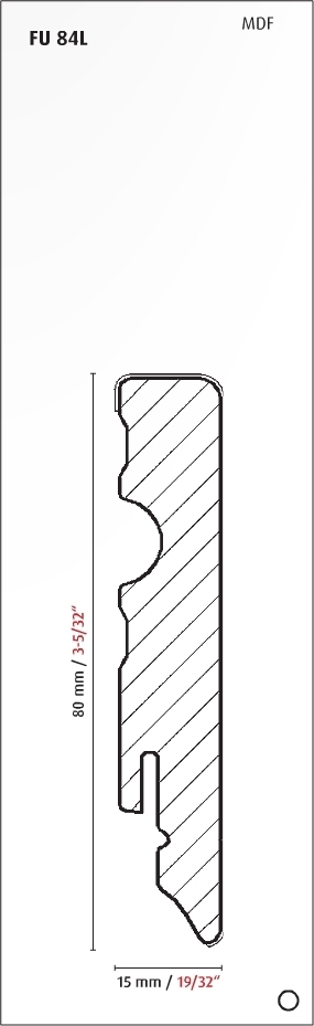 Brebo elegante weiße Sockelleiste eckig leicht gefast 8 cm hoch