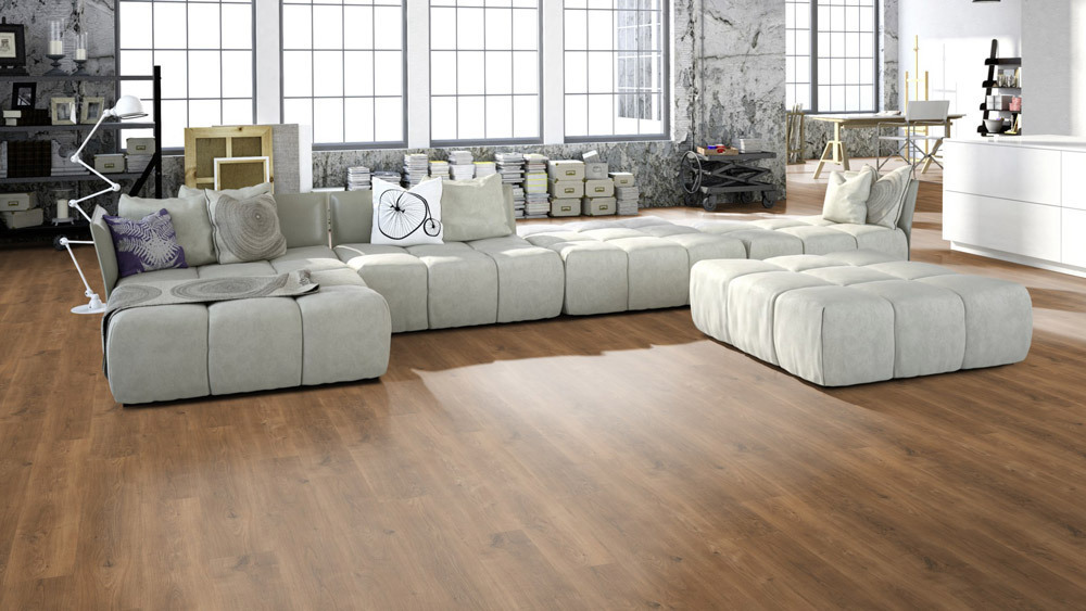 Skaben Klebe-Vinylboden massiv Life 55 Waldeiche natürlich 1-Stab Landhausdiele 4V zum kleben