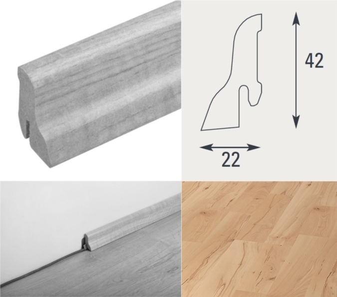 Wineo Skirting board 22/42 Rose Beech 22x42x2400mm main product photo