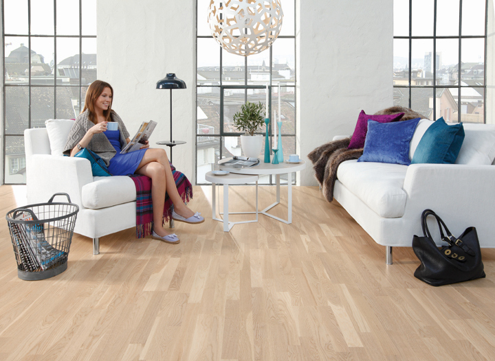 Tarkett Parquet Shade Oak Cream White 3-strip