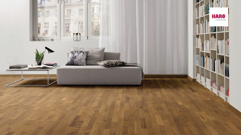 Parquet HARO 4000 Favorit Roble Ámbar bloque de 3 lamas main product photo