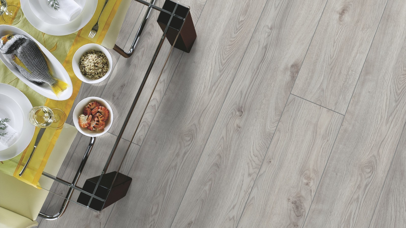 Laminat Wide Plus Makro Eiche Weiß D4793 1-Stab Landhausdiele 4V Breite 244mm