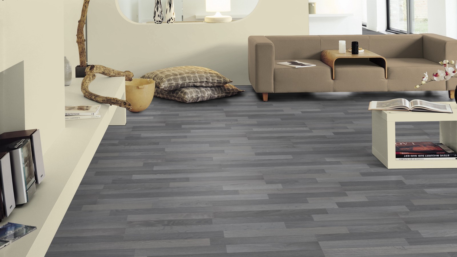 Tarkett Laminate Flooring Woodstock 832 Oak Pepper grey 3-plank block