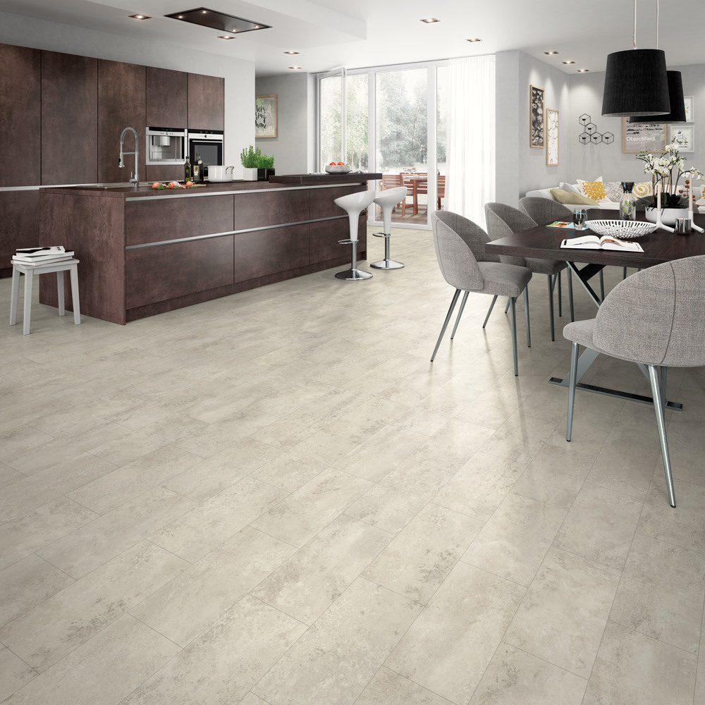 Egger Home Designboden Design+ Stein weiss Fliesenoptik 4V