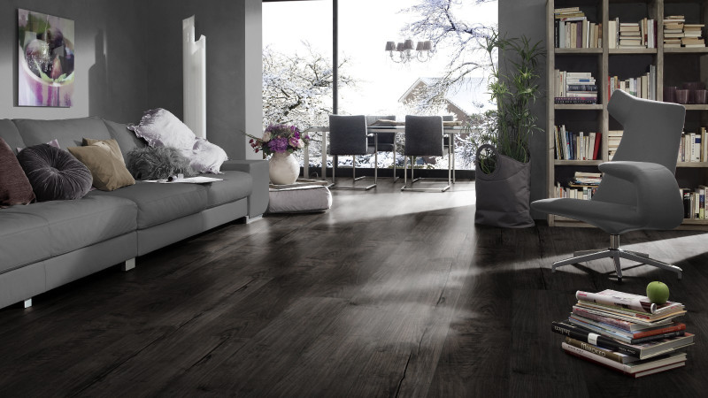 Stratifié Select Teck Nostalgique Graphite D4171 1 frise 4V Largeur 193mm main product photo