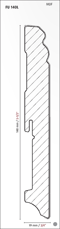 Brebo elegante weiße Sockelleiste Hamburg Profil 14 cm hoch
