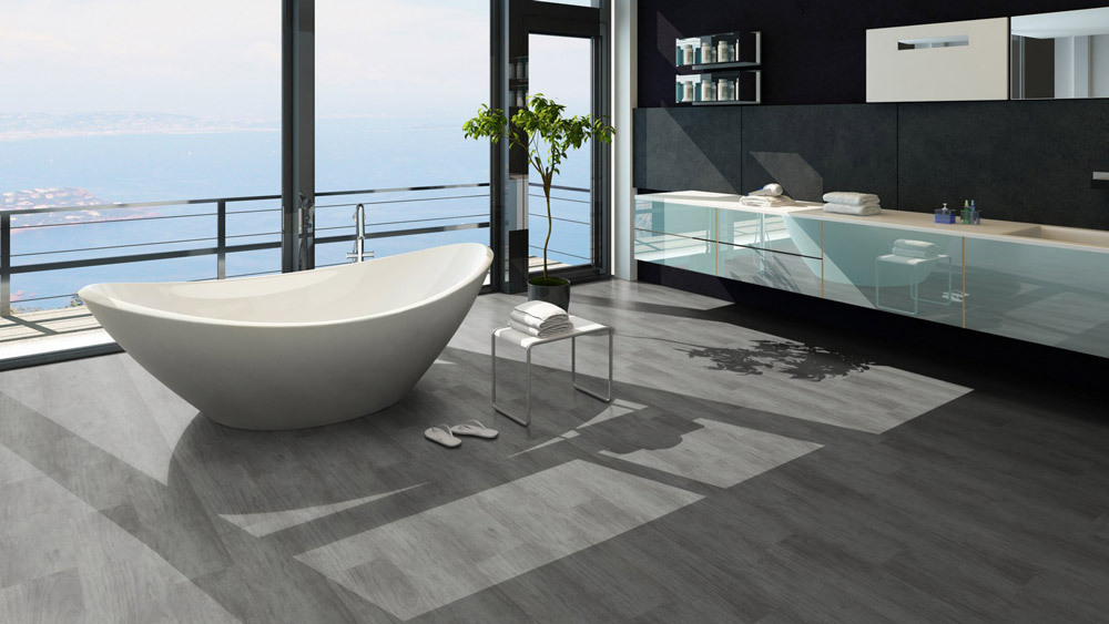 Skaben Klick Vinylboden massiv Life Click 55 Bergeiche Grau 1-Stab Landhausdiele 4V zum klicken