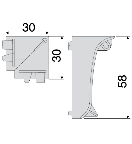 Brebo Angle intérieur QUE Chêne Ambre