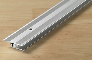 Transition profile 34 mm aluminum anodized silver height compensation 6.5 - 15 mm length 100 cm