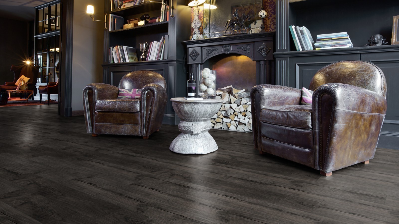 Stratifié Select Teck Nostalgique Graphite D4171 1 frise 4V Largeur 193mm