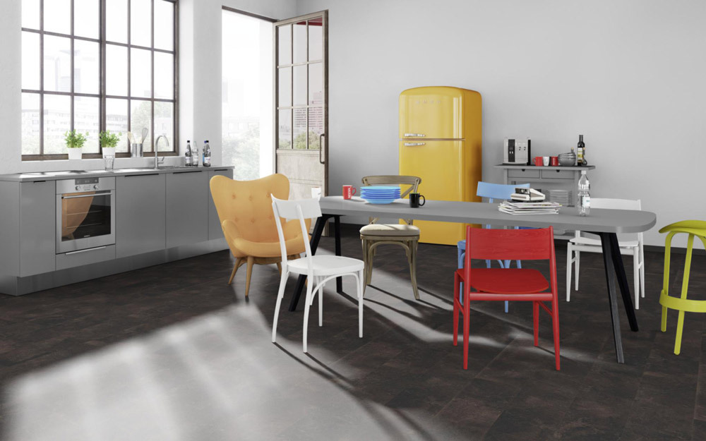 Egger Home Designboden Design+ Stein schwarz Fliesenoptik 4V