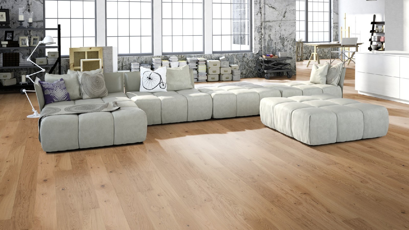 Tarkett Parquet Pure Oak Rustic brushed Proteco Hardwax Oil 1-strip M2V