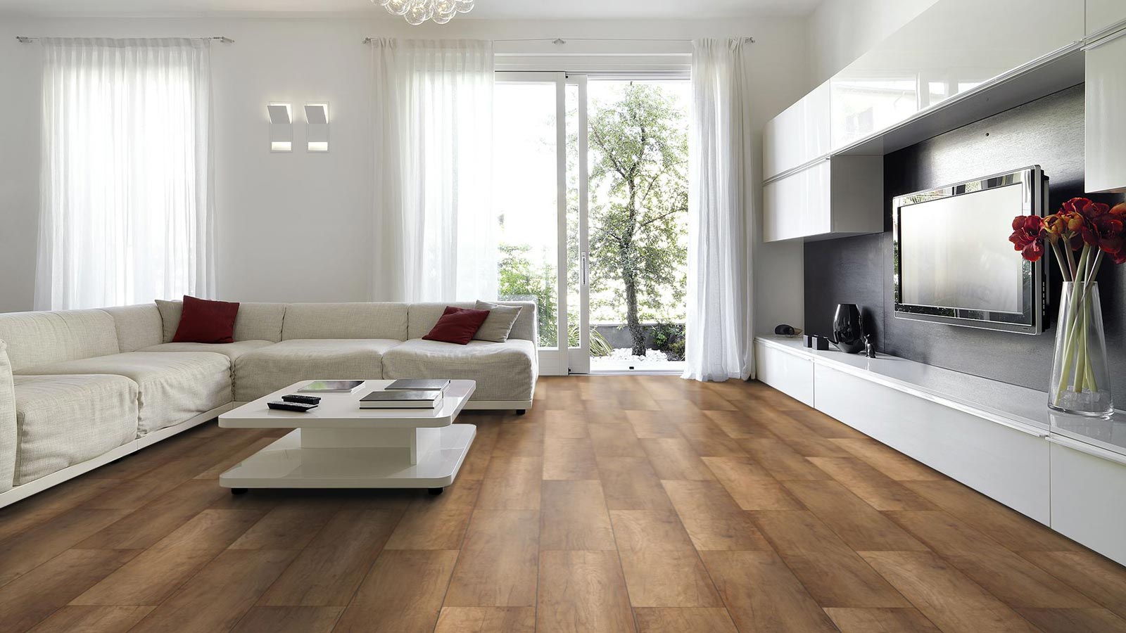 Classen Laminat 832-4 Eiche braun 1-Stab Landhausdiele 4V Raum3