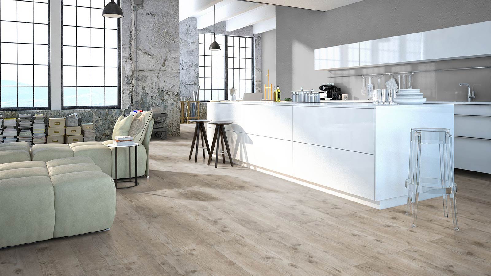 Classen Laminat 832-4 WR Pinie Creme 1-Stab Landhausdiele 4V Raum4