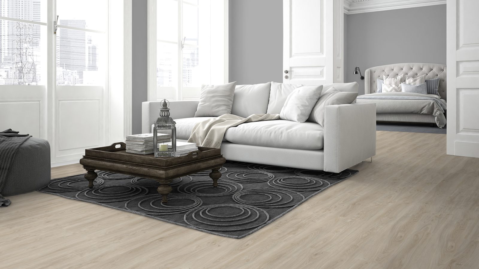 Classen Vinylboden Greenvinyl Base 3.8 mm Weisseiche 1-Stab Landhausdiele 4V Raum8