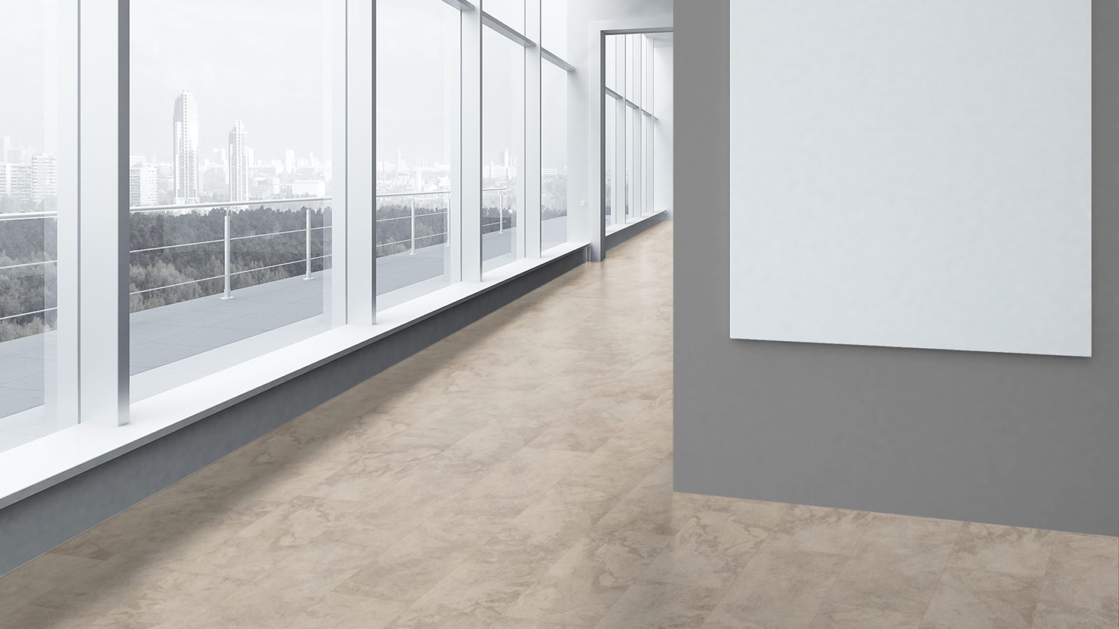 Classen Vinylboden Greenvinyl Fliese 4.0 mm Nimbus beige Fliese 4V Raum5