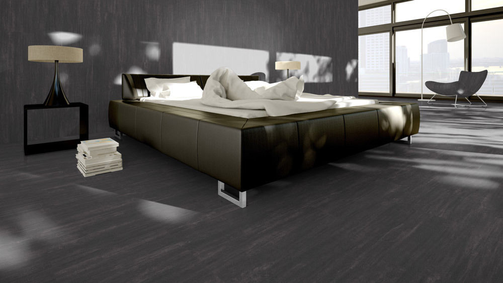 Skaben Vinyl Floor Solid Life 55 Concrete Black Tile 4v To Glue