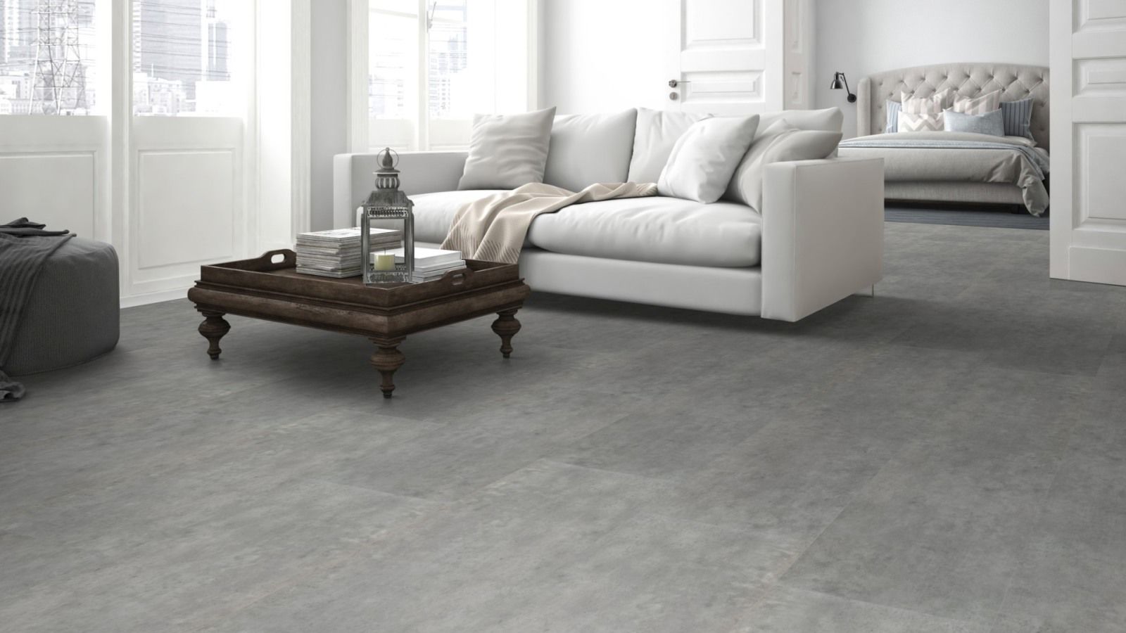 Skaben Design Rhino Click 55 Smart Concrete Modern Dark Grey Tile