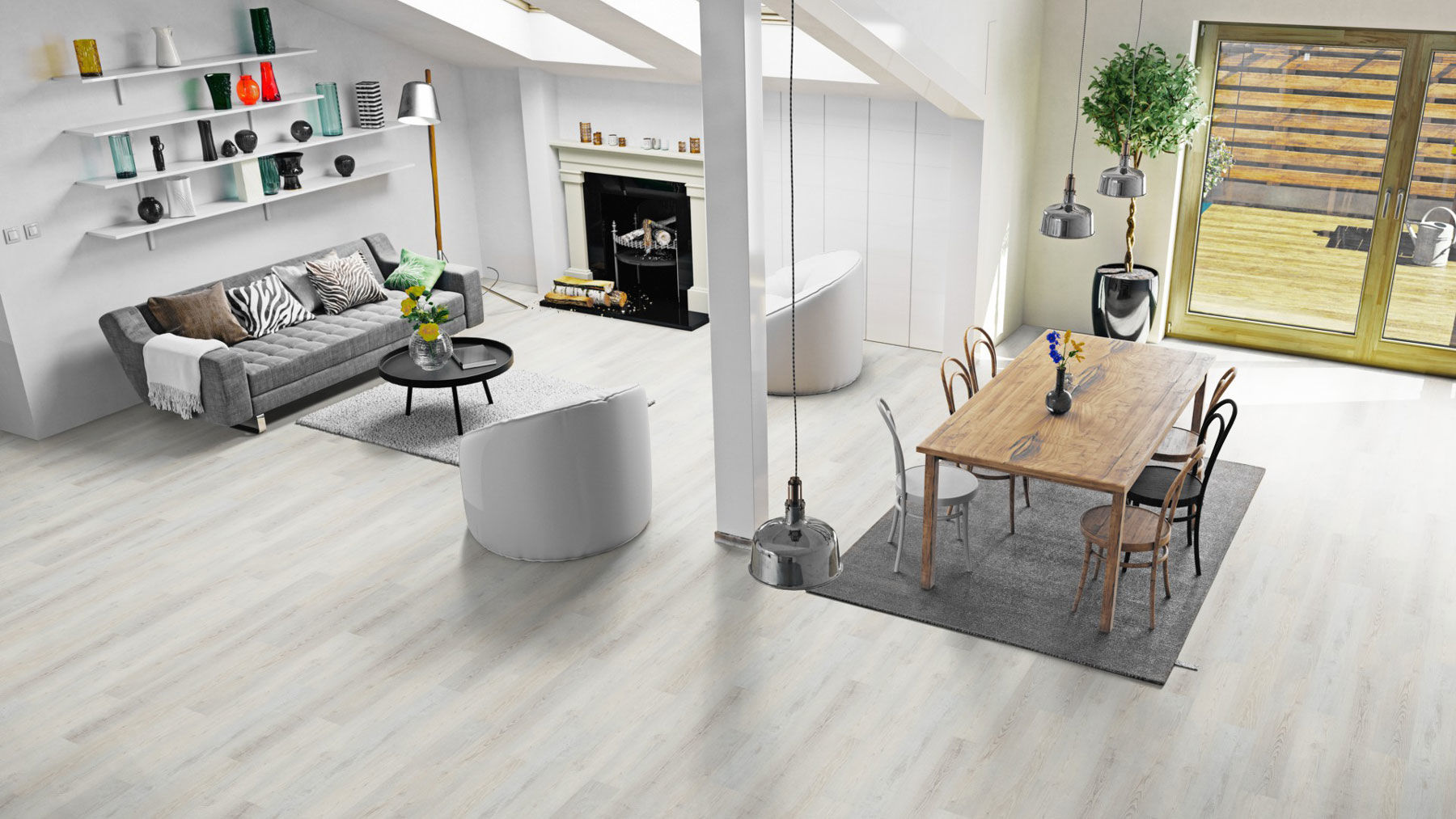 Skaben Design Rhino Click 30 Sea Oak White 1 Plank Wideplank M4v Footfall Sound Insulation