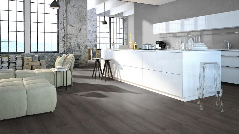 Classen Laminat Extravagant Dynamic Eiche Trüffel schwarz 1-Stab Landhausdiele 4V main product photo