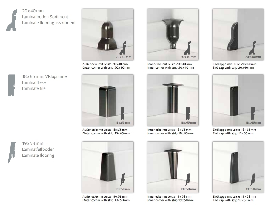 Classen CLIP Sockelleiste Galerie foliert 2400x19x58