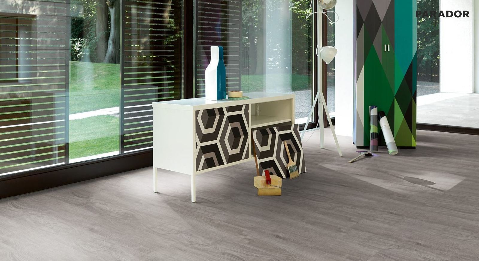 Parador Laminat Basic 400 Eiche Lichtgrau Landhausdiele 4V