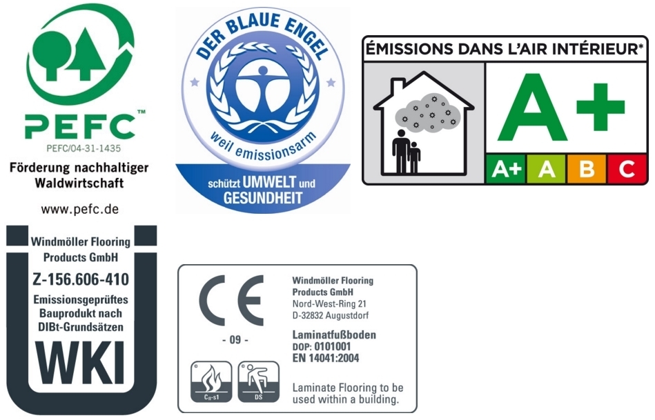 Wineo Laminat Wineo 550 White hochglänzend Fliesen/Steinoptik