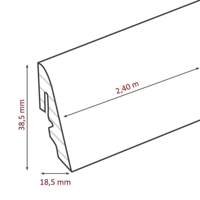 Brebo Plinthe blanche élégante ronde courbée de 4 cm