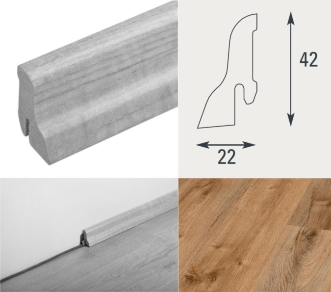 Wineo Sockelleiste 22/42 Tennessee Eiche ocker Fußleiste 22x42x2400mm main product photo