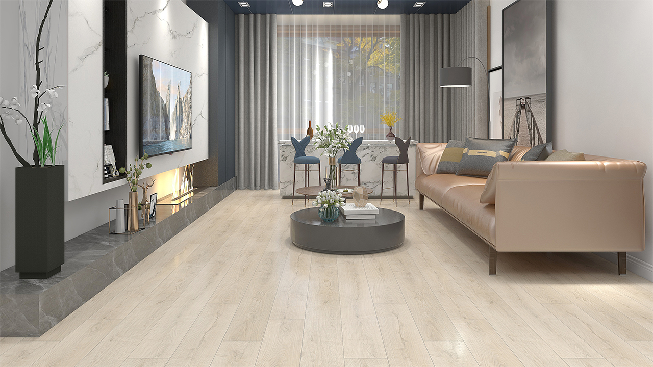 planeo Rigid Klick Vinyl - SolutionX 2in1 Eiche Cremeweiß | Trittschalldämmung integr. (ECF-0074)