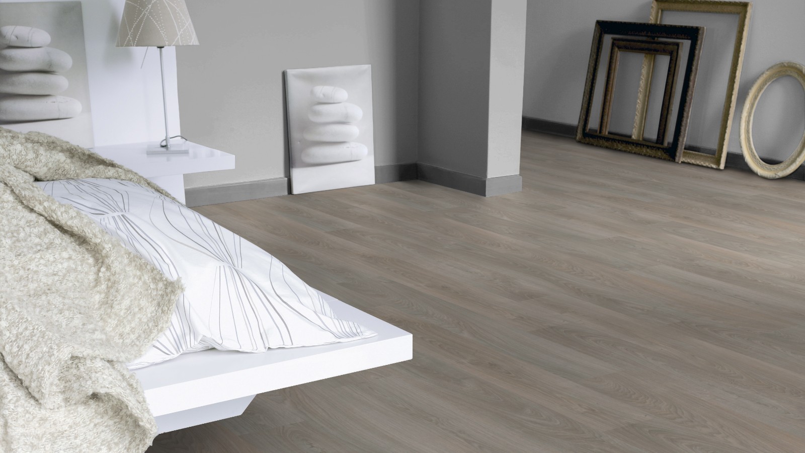 Tarkett laminado Woodstock 832 Roble Sherwood gris-beige lama ancha 2V