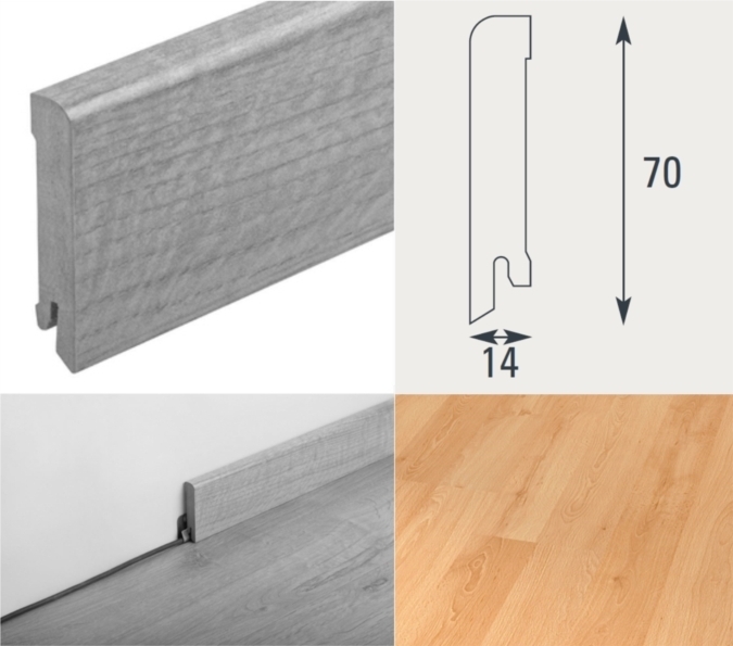 Wineo Skirting board 14/70 Beech Exclusiv 14 x 70 x 2400 mm main product photo
