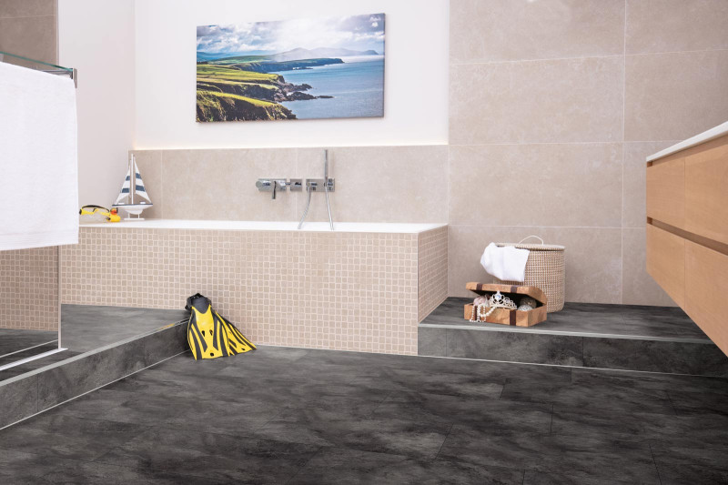 Egger Home Laminate 8/32 Kingsize Aqua Plus León slate EHL005 Tile look 4V+1 main product photo