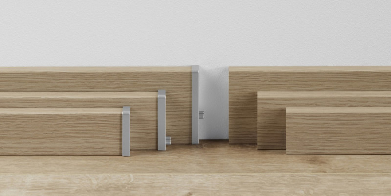 Parador Transition caps type 2 for skirting board SL 3/6/18 Alu look main product photo