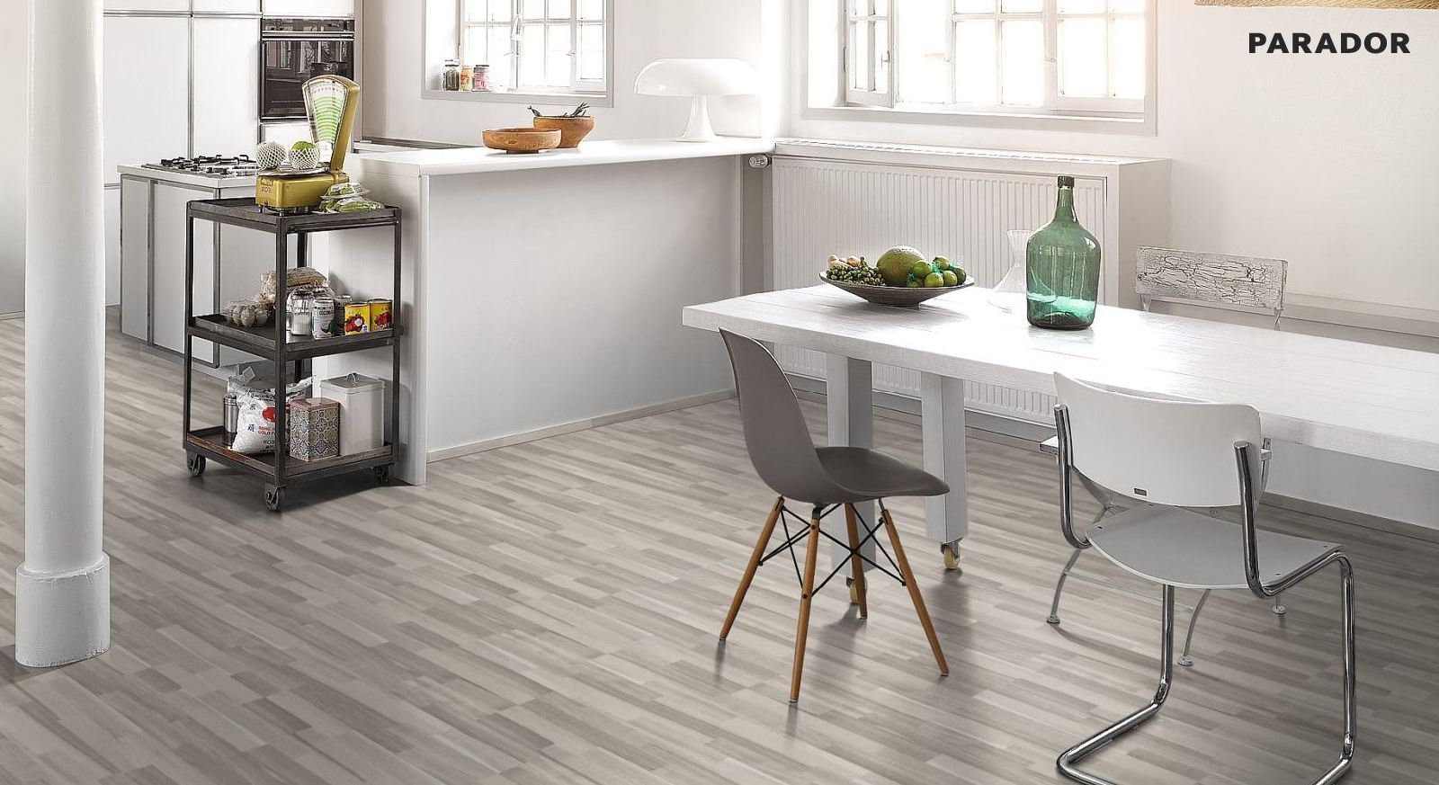 Suelo laminado de Parador Basic 200 Acacia Gris bloque de 3 lamas