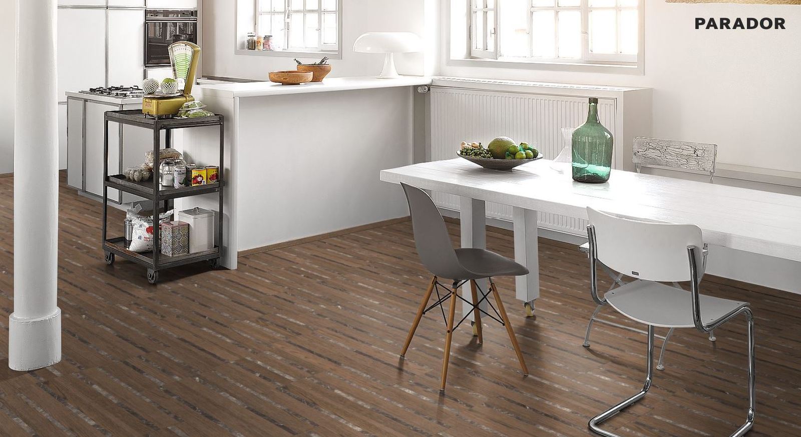 Suelo laminado de Parador Edición Hadi Teherani Roble Marfil Oscuro gran formato 4V