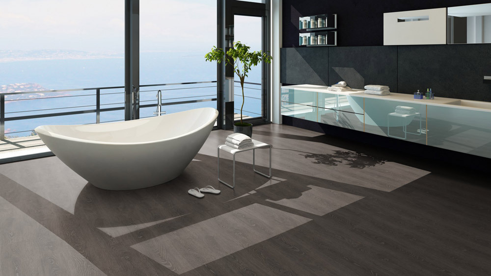 Skaben Klebe-Vinylboden massiv Life 55 Eiche Classic Dunkelbraun 1-Stab Landhausdiele 4V zum kleben