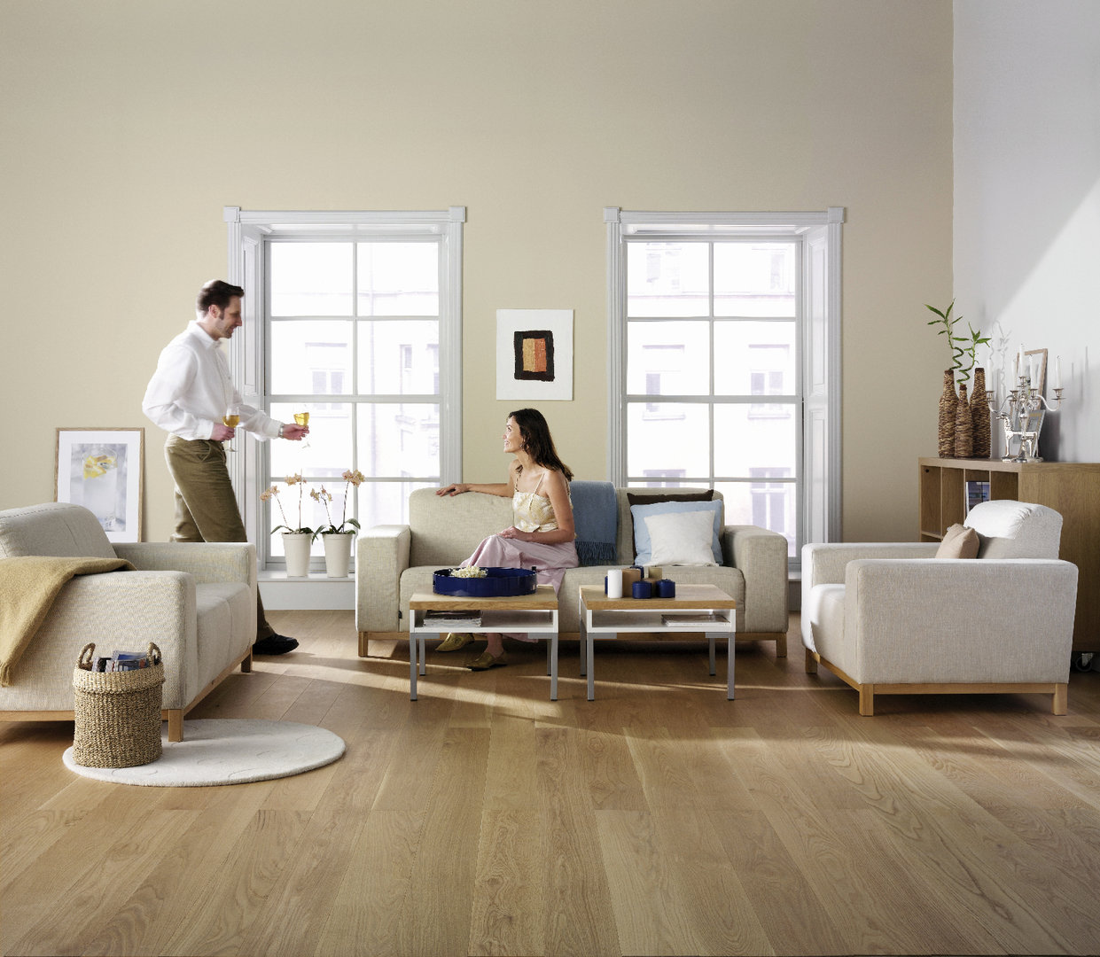 Tarkett Parkett Pure Natur Eiche Landhausdiele M2V Proteco Natura 2200 x 14 mm Raum2