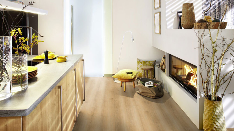 Suelo Vinilo Wineo 800 Wood Wheat Golden Oak 1 lama con borde biselado para pegar main product photo