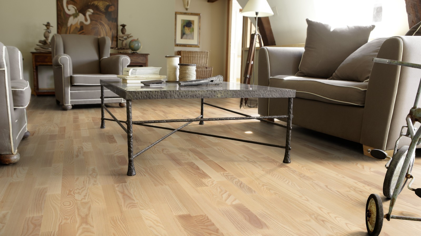 Tarkett Parkett Pure Natur Esche 3-Stab-Schiffsboden Proteco Lack