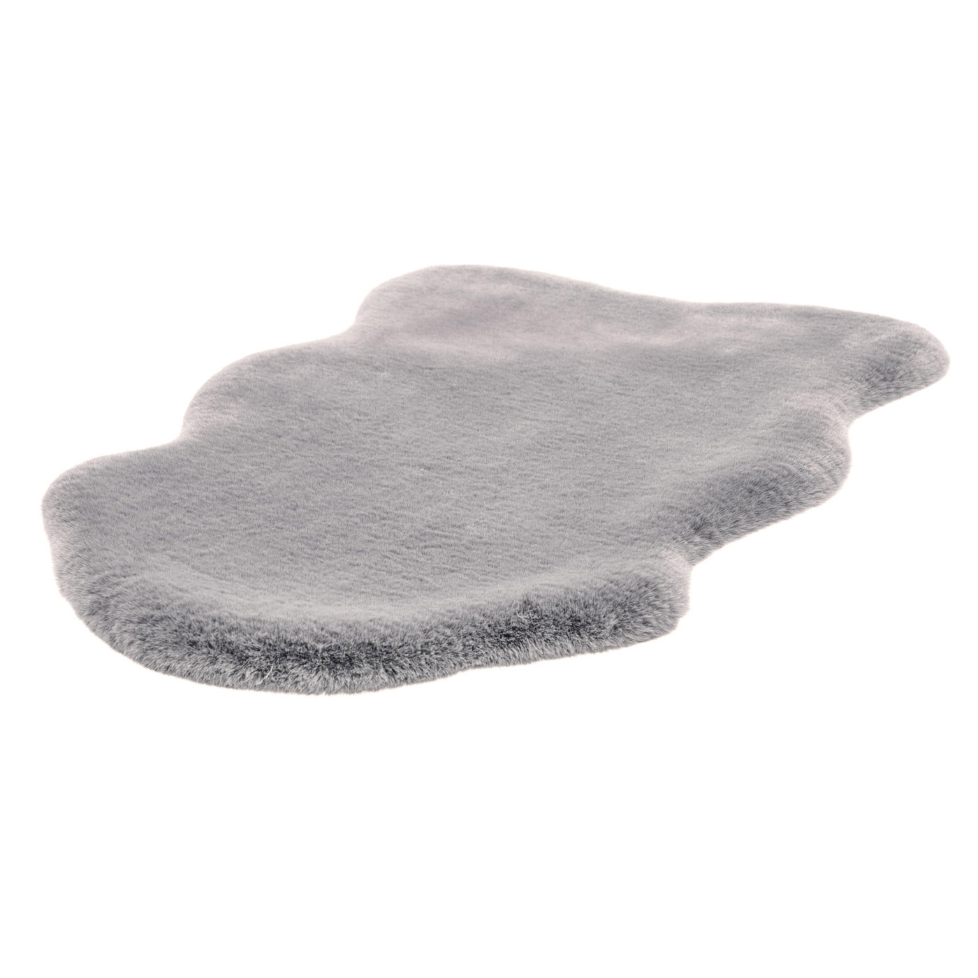 Fellteppich KANINCHEN FELL Silber fellförmig 23mm Raum2