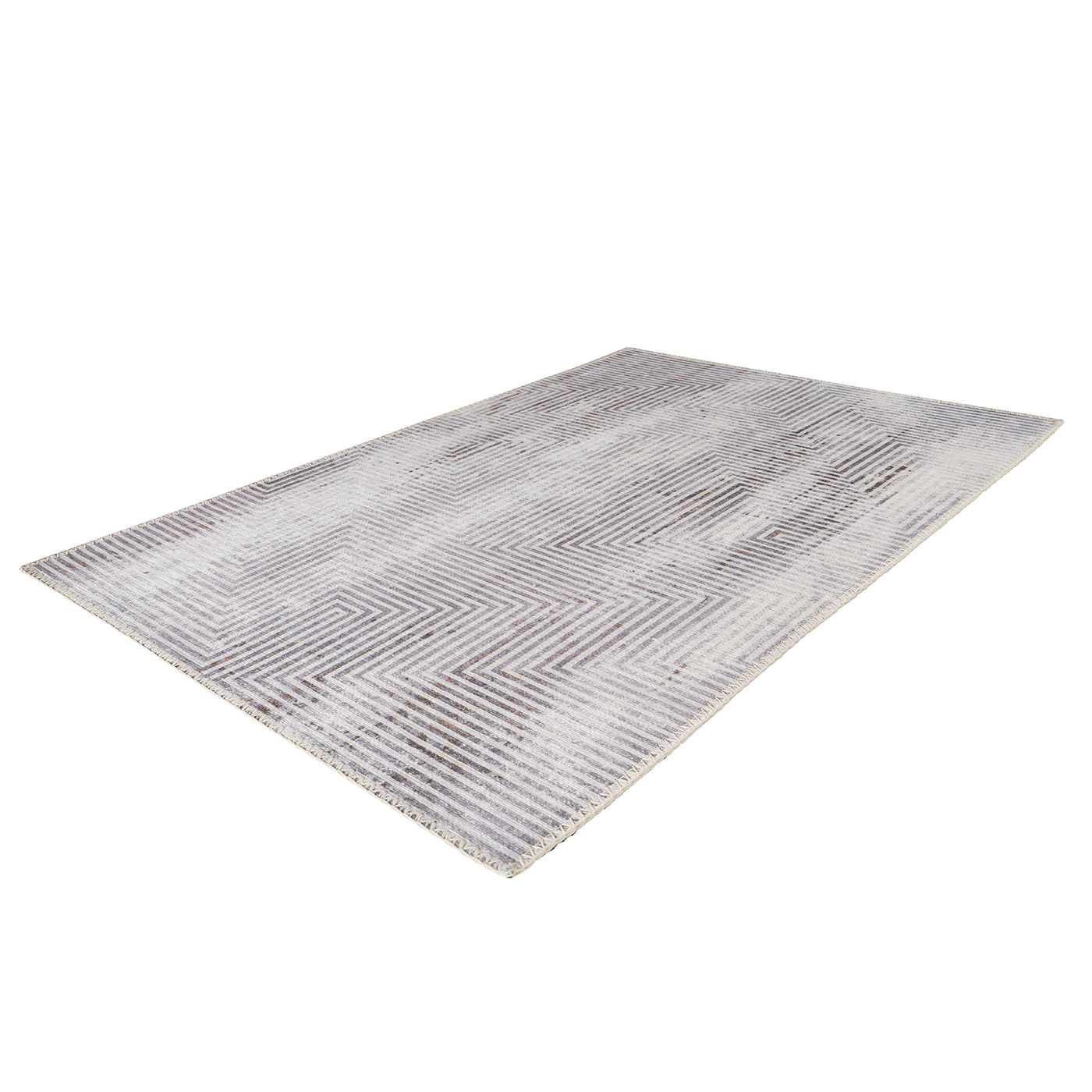 Flachflorteppich Grau ELEGANT PRINT Hellgrau rechteckig 5mm Raum2