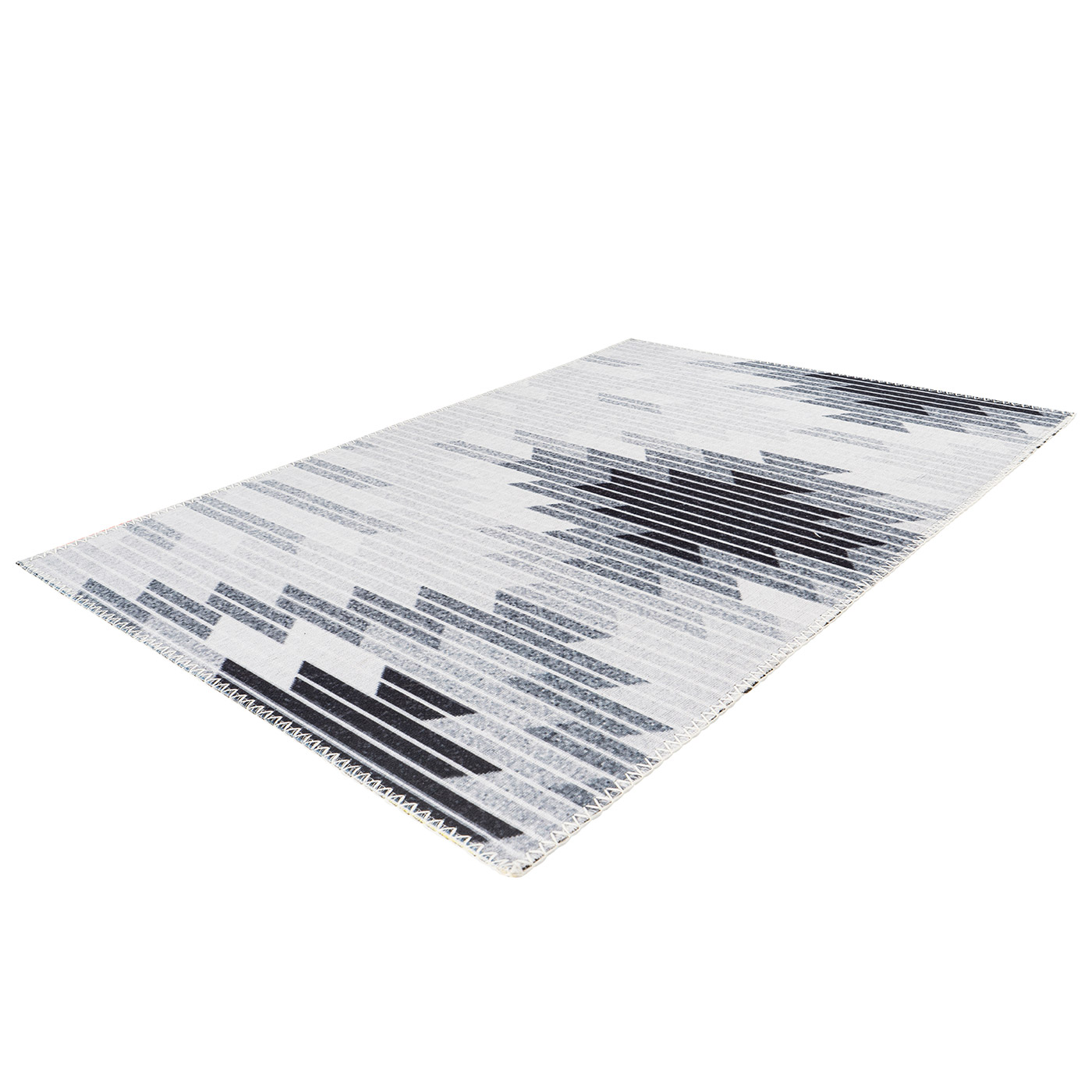Flachflorteppich Hellgrau ELEGANT PRINT Grau Dunkelgrau rechteckig 5mm Raum2