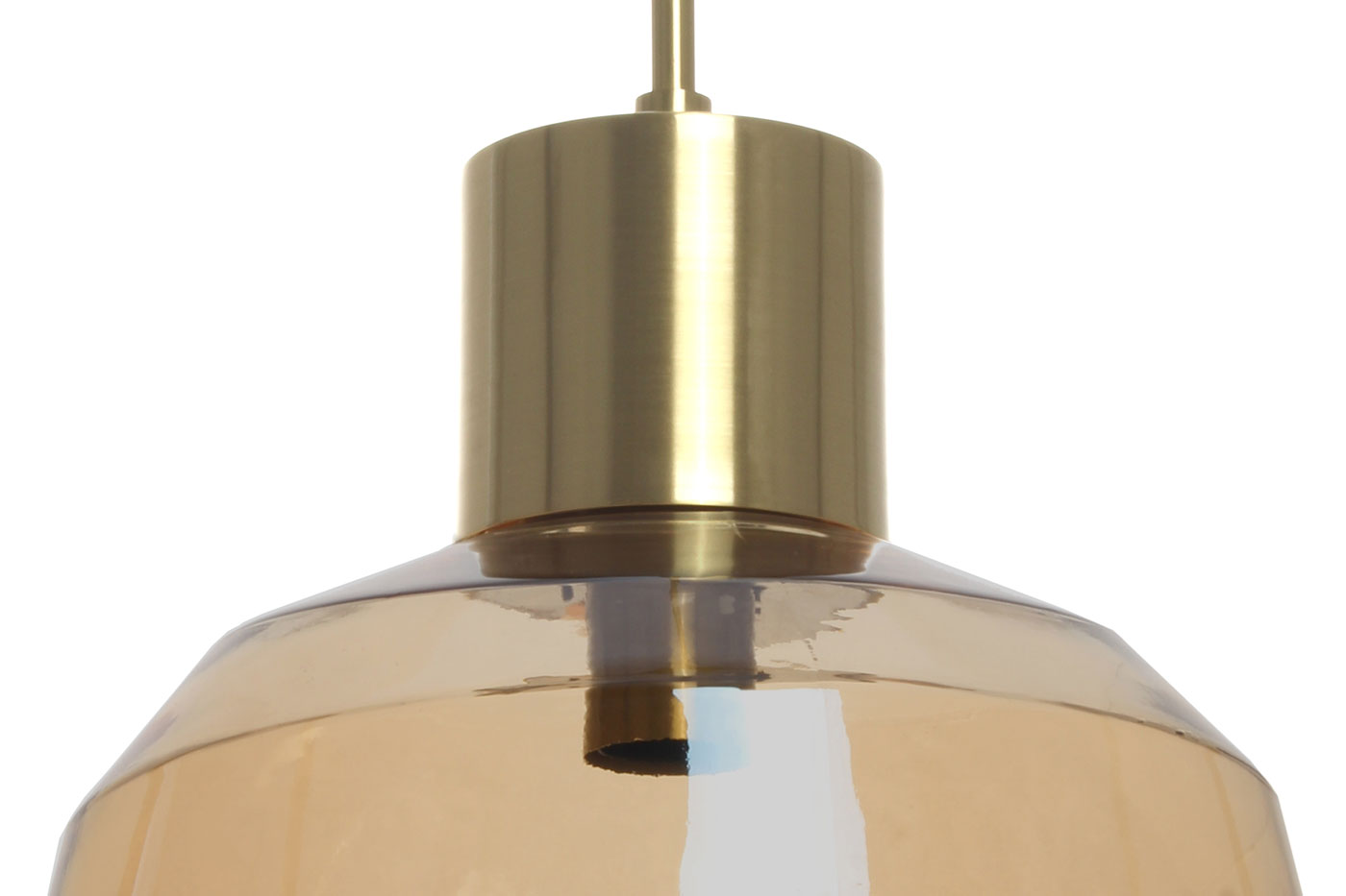 Hängelampe Amber im Glamour Design in Farbe Bernstein aus Glas u. Eisen handgefertigt Raum5