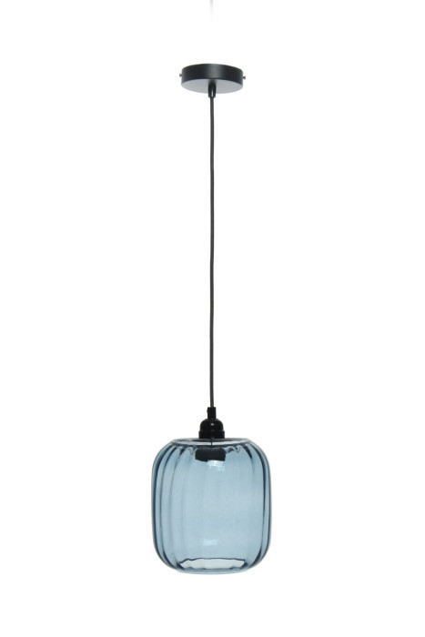 Lámpara colgante Bluebell de diseño moderno en color azul hecha a mano con vidrio main product photo