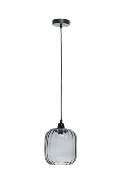 Hanging lamp Bluebell in Modern design in color gray handmade from glass main product photo