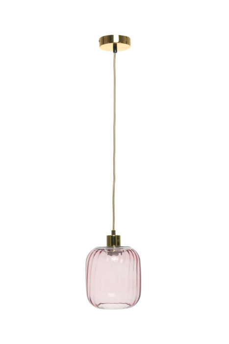 Lámpara colgante Bluebell de diseño moderno en color rosa hecha a mano con vidrio main product photo