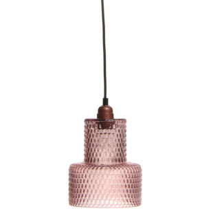 Lampe à suspendre Bride au design moderne en couleur violet en verre fait main