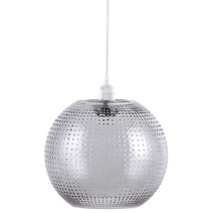 Lampe à suspendre Camellia en design moderne en couleur gris en verre fait main