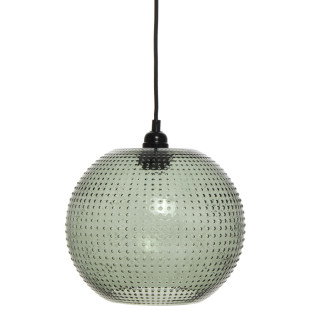 Hanging lamp Camellia in Modern design in color green handmade from glass